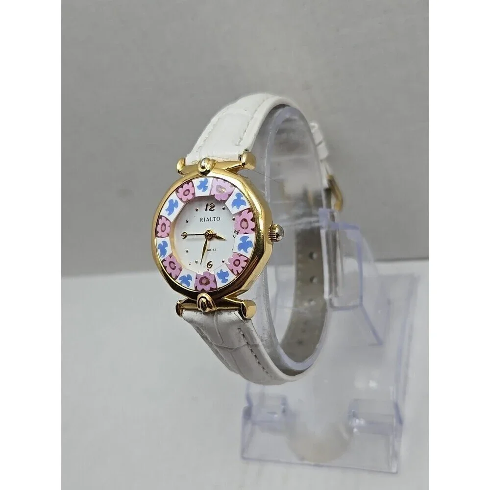Antica Murrina Rialto Murano Dial Millefiori Women Quartz Watch New Battery Gold